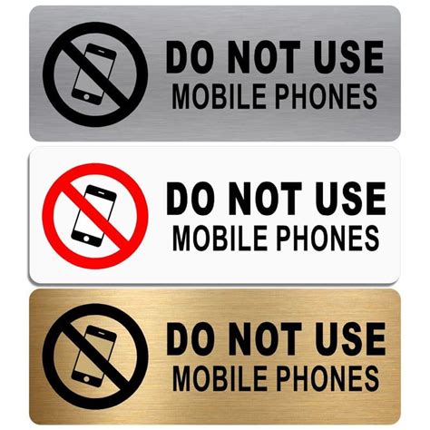 Do Not Use Mobile Phones With Image Aluminium Metal Sign Door Notice