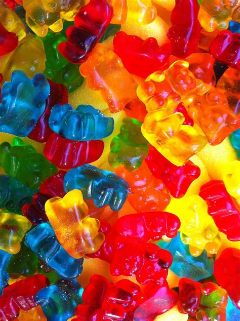 Free Download Hd Wallpaper Gummy Bear Lot Snack Food Candy Sweets Colorful Gummy Bears