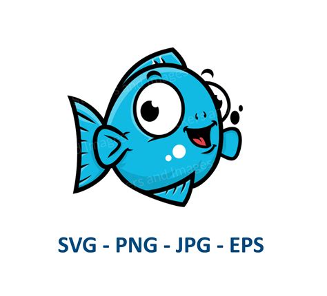 Blue Cartoon Fish Instant Download Digital File Svg Etsy