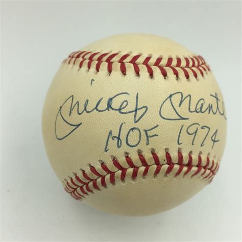 Mickey Mantle Hall Of Fame 1974 Signed Inscribed Baseball Upper Deck