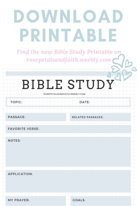 Whether you are a homeschooler, a sunday. Free Bible Study Printable! | Bible study notebook, Bible ...