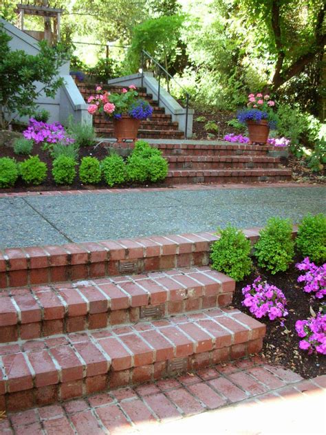 Terraced Landscape With Brick Stairs Hgtv