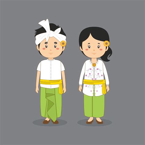 Download The Couple Character Wearing Bali Traditional Dress 1100219