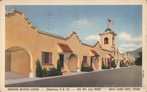 Mission Motor Lodge Salt Lake City Ut Postcard