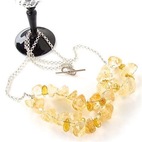 Solaris Chunky Citrine Necklace Earth And Moon Design