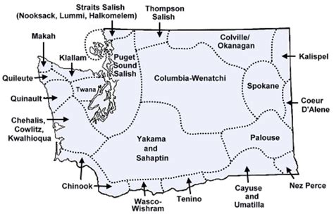Native American Tribes In Washington State Map Map Vector