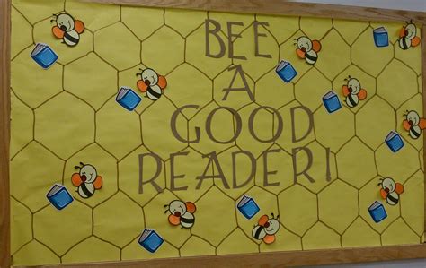 Reading Bulletin Boards | Bee bulletin boards, Reading bulletin boards, Library bulletin boards