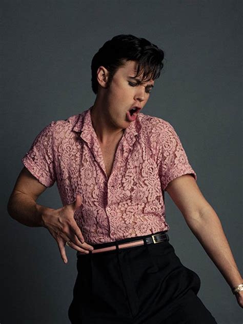 Elvis 2022 Austin Butler Pink Shirt Hollywood Leather Jackets