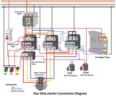 Star Delta Starter Connection Diagram And Wiring ETechnoG