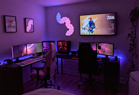 Our Couples Battlestation Setup Game Room Design Small Game Rooms