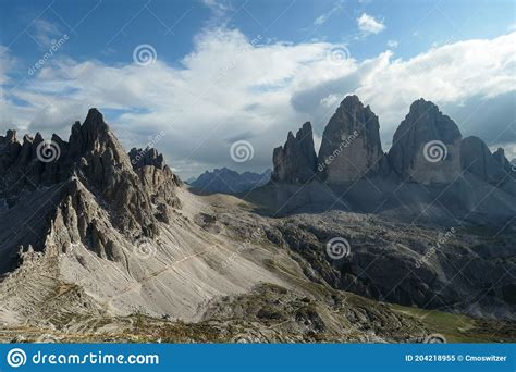 A Panoramic Capture Of The Famous Tre Cime Di Lavaredo Drei Zinnen