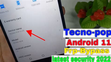 Tecno Pop 5 Lte Frp Bypass Android 11 Latest Solutions Tecno Bd4i