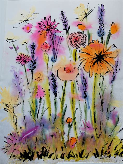 Start with the biggest flower first. Bella Dia: And Now for Something Different: Watercolors!