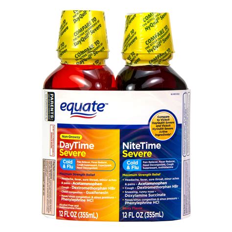 Equate Daytime And Nighttime Severe Cold And Flu Relief Cold And Flu