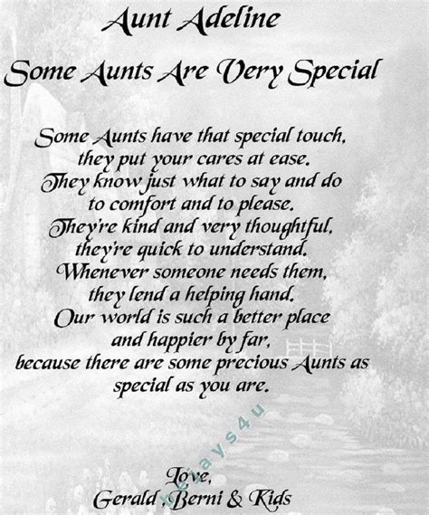 deceased aunt poem from nephew