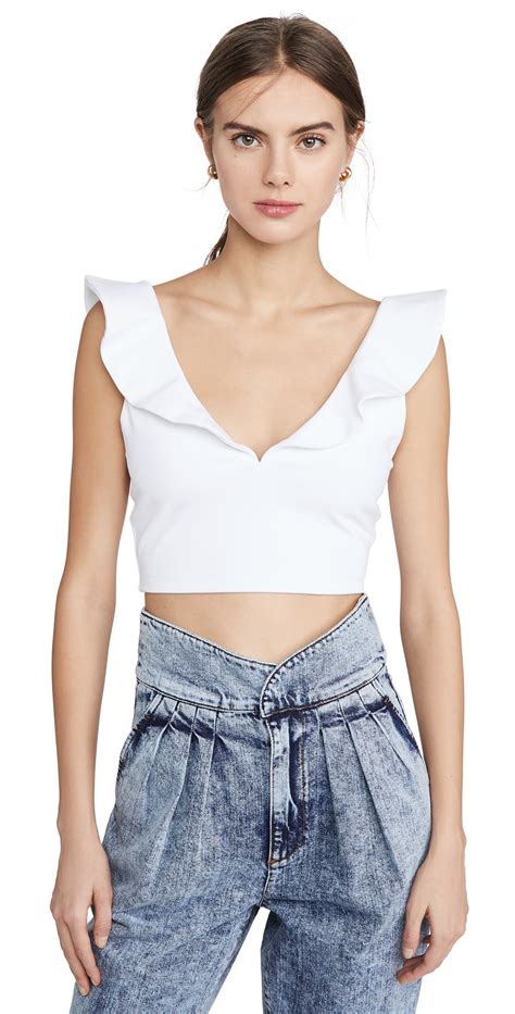 Susana Monaco Susana Monaco Ruffled Crop Top Sugar Editorialist