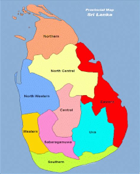 Provinces In Sri Lanka Map