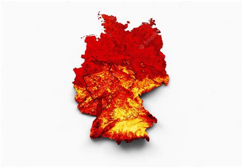 Mapa Da Alemanha Com A Bandeira Cores Vermelho E Amarelo Ilustração 3d