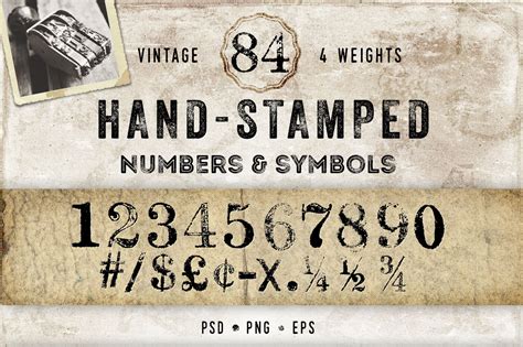 Vintage Hand Stamped Numbers ~ Graphic Objects ~ Creative Market