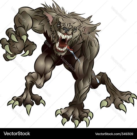 Snarling Scary Werewolf Royalty Free Vector Image