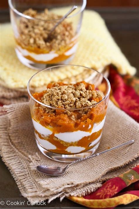 Cookin Canuck Healthy Spiced Pumpkin Yogurt And Granola Parfait Recipe
