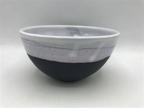 Ceramic Bowl Handmade Pottery Black And White In 2020 Handmade Bowl