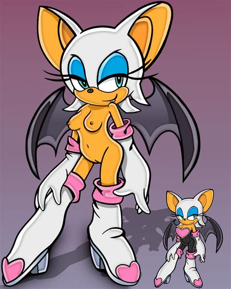 Rule 34 Accurate Art Style Edit Medium Breasts Nude Female Rouge The Bat Solo Female Sonic The