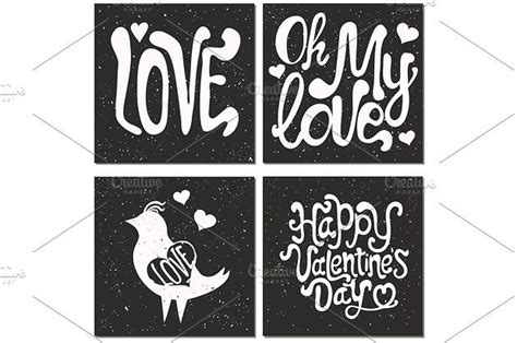 Doodle Set Of Hand Drawn Style Cards Illustrations 4 Typography