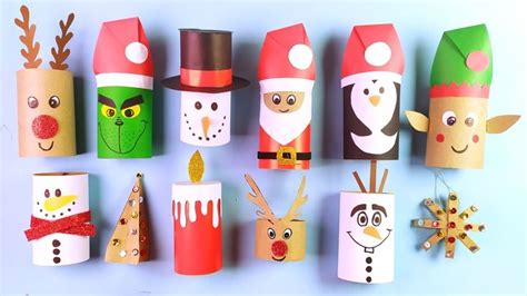 Christmas Crafts Made Out Of Toilet Rolls And Paper Tubes With Santa Claus Snowman Elf