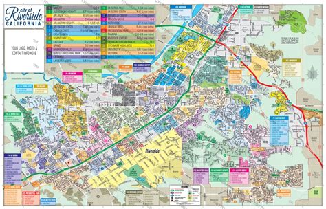 Riverside City Map Ca 3 Versions Full West East