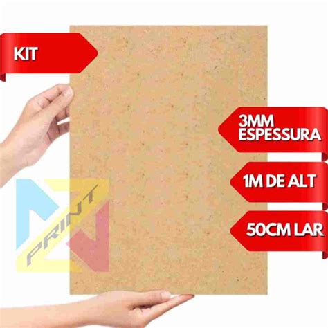 Kit 2 Placas Chapas Mdf Cru 1X0 50cm Artesanato Sublimação Quadros 3 mm