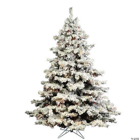 Vickerman 45 Flocked Alaskan Pine Christmas Tree With Lights