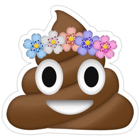 Poop Flower Crown Secret Emoji Funny Internet Meme Stickers By