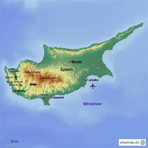 Stepmap Zypern Landkarte Für Zypern