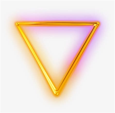 Download Ftestickers Geometricshapes Triangle Neon Yellow Neon Glowing Triangle Png