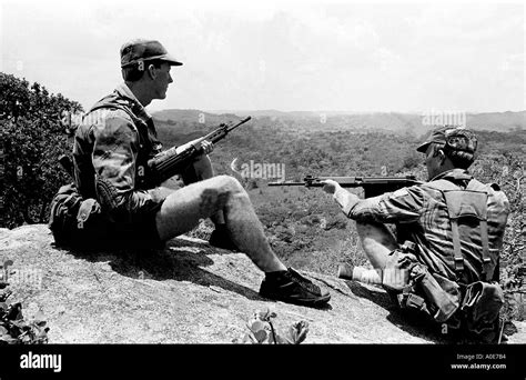 Rhodesian Troops In The Bush In 1975 During The Udi Years Of Ian Stock