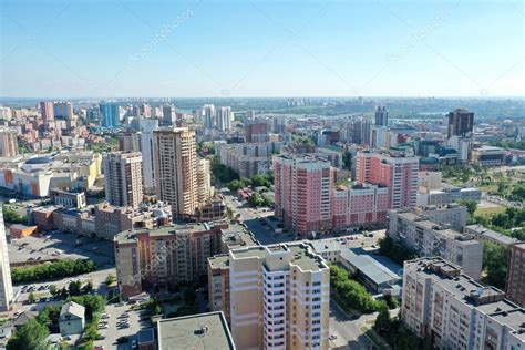 Panorama City Novosibirsk Central District Shamshinykh Street Stock
