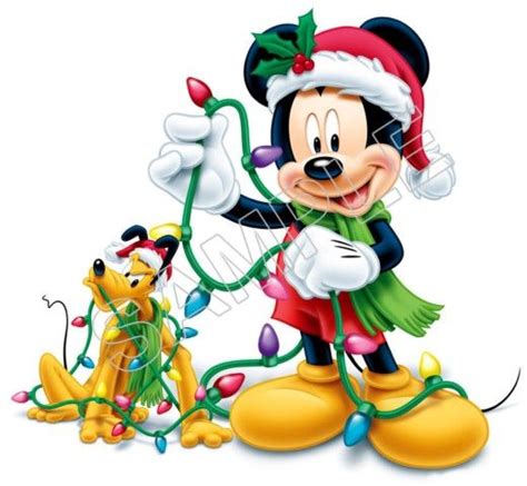 A Cartoon Mickey Mouse With Christmas Decorations