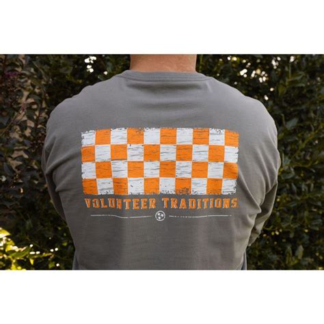 Vols Tennessee Volunteer Traditions Long Sleeve Checkerboard Tee