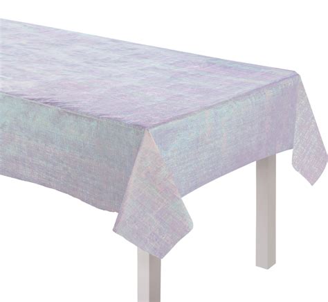 Iridescent Rectangular Easy Clean Plastic Table Cover 54 In X 102 In
