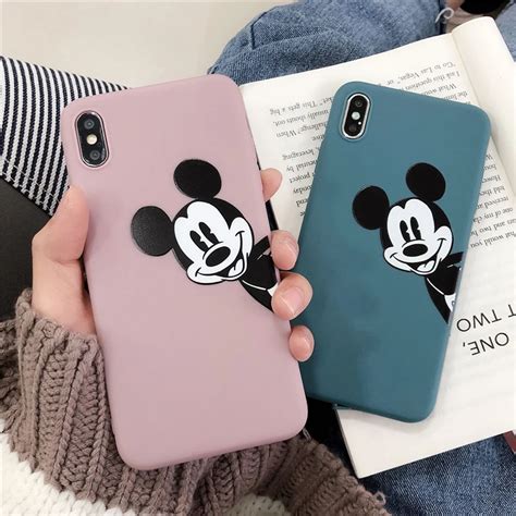 Cartoon Mickey Matte Phone Cases For Iphone X Xr Xs Xs Max 6 6s 7 8