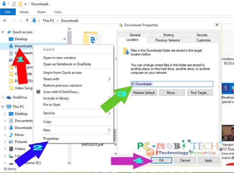 Change Default Downloads Folder Location In Windows 10