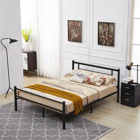 Tolland arched spindle metal headboard with bed frame, full/queen. Metal Bed Frame with Headboard and Footboard ,Queen