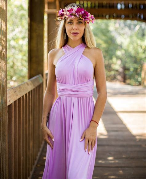 Lavender Maxi Infinity Dress Convertible Bridesmaid Dress Etsy