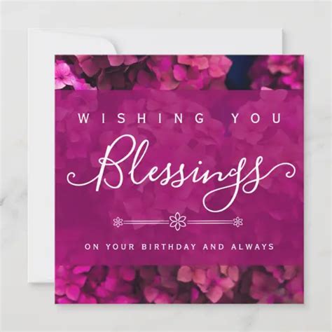 Wishing You Blessings On Your Birthday With Flower Card Zazzle