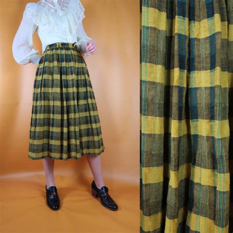 Rustic Gingham 70s Prairie Skirt Etsy Prairie Skirt Skirts Gingham