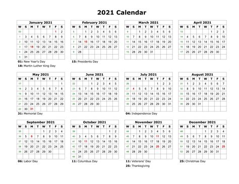 2021 Yearly Calendar Printable Calendar Printables Free Templates