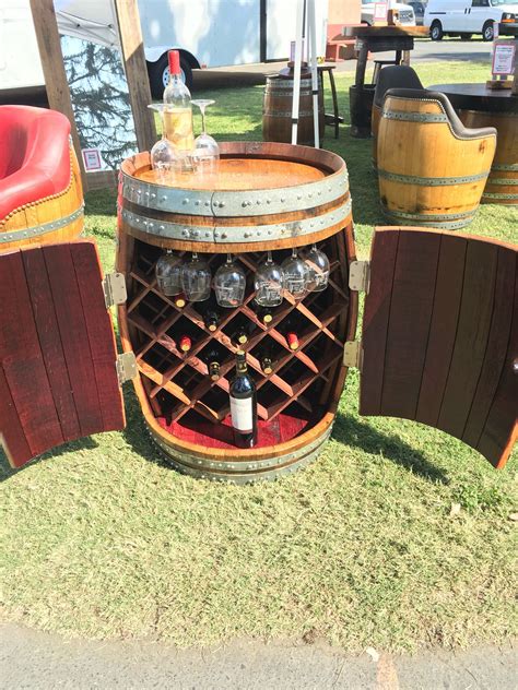 Wine Barrel Wine Rack Wdouble Doors Etsy Wine Barrel Wine Barrel