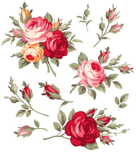 Vintage Rose Flowers Vector Free Download