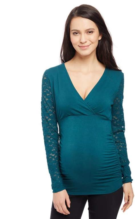 motherhood maternity lace sleeve v neck maternity top maternity tops stylish maternity